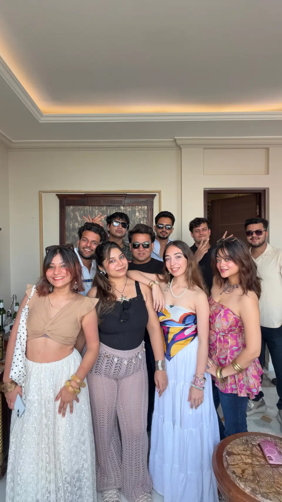 The group posing together, everyone in frame